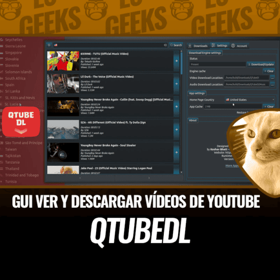 QTubeDl GUI Ver y Descargar Vídeos de Youtube