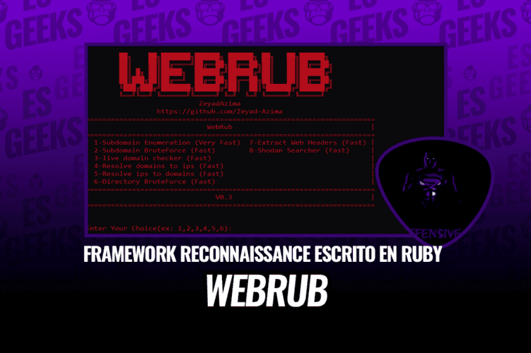 WebRub Framework de Reconnaissance escrito en Ruby