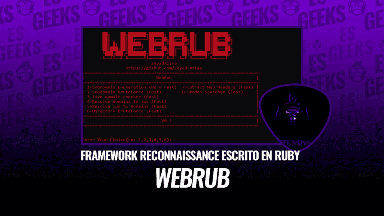 WebRub Framework de Reconnaissance escrito en Ruby