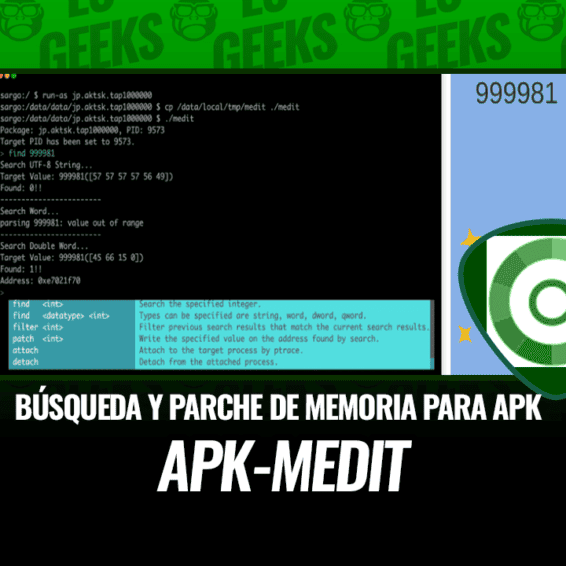 apk-medit Búsqueda y Parche de Memoria para APK Depurable sin Root