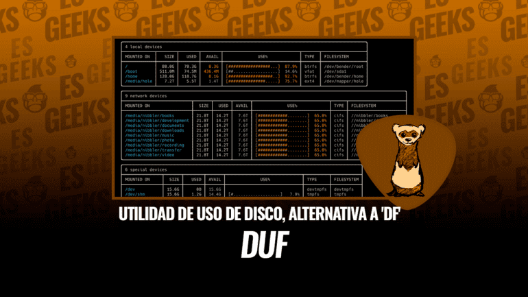DUF Utilidad Uso Disco Alternativa a df