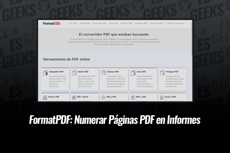FormatPDF Herramienta Numerar Páginas PDF Informes