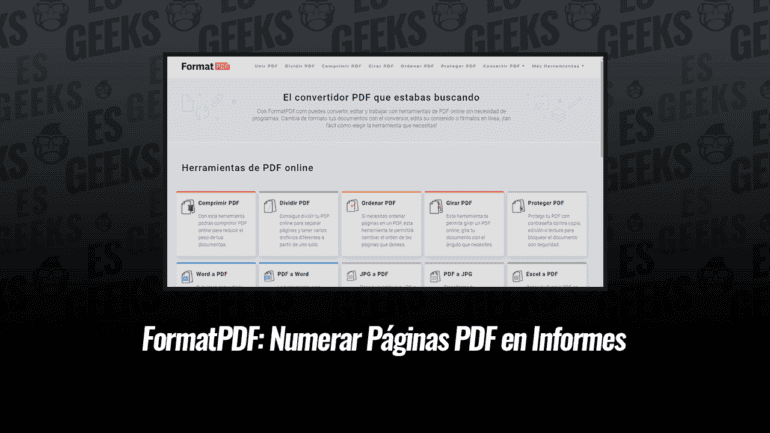 FormatPDF Herramienta Numerar Páginas PDF Informes