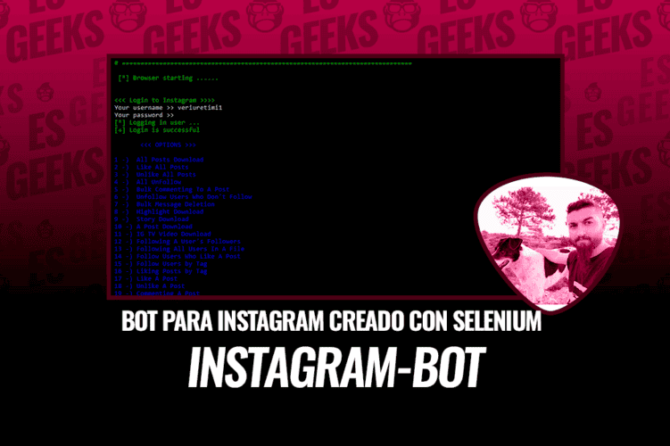 Instagram-Bot Bot para Instagram Creado con Selenium