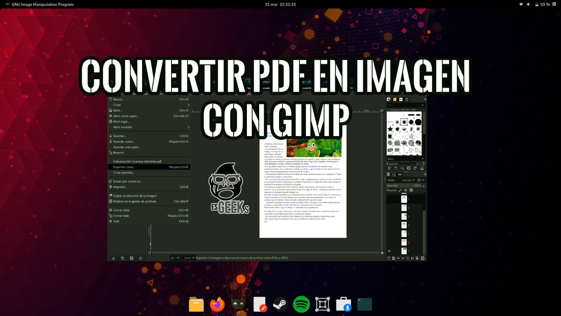 Cómo Convertir PDF en Imágenes con GIMP