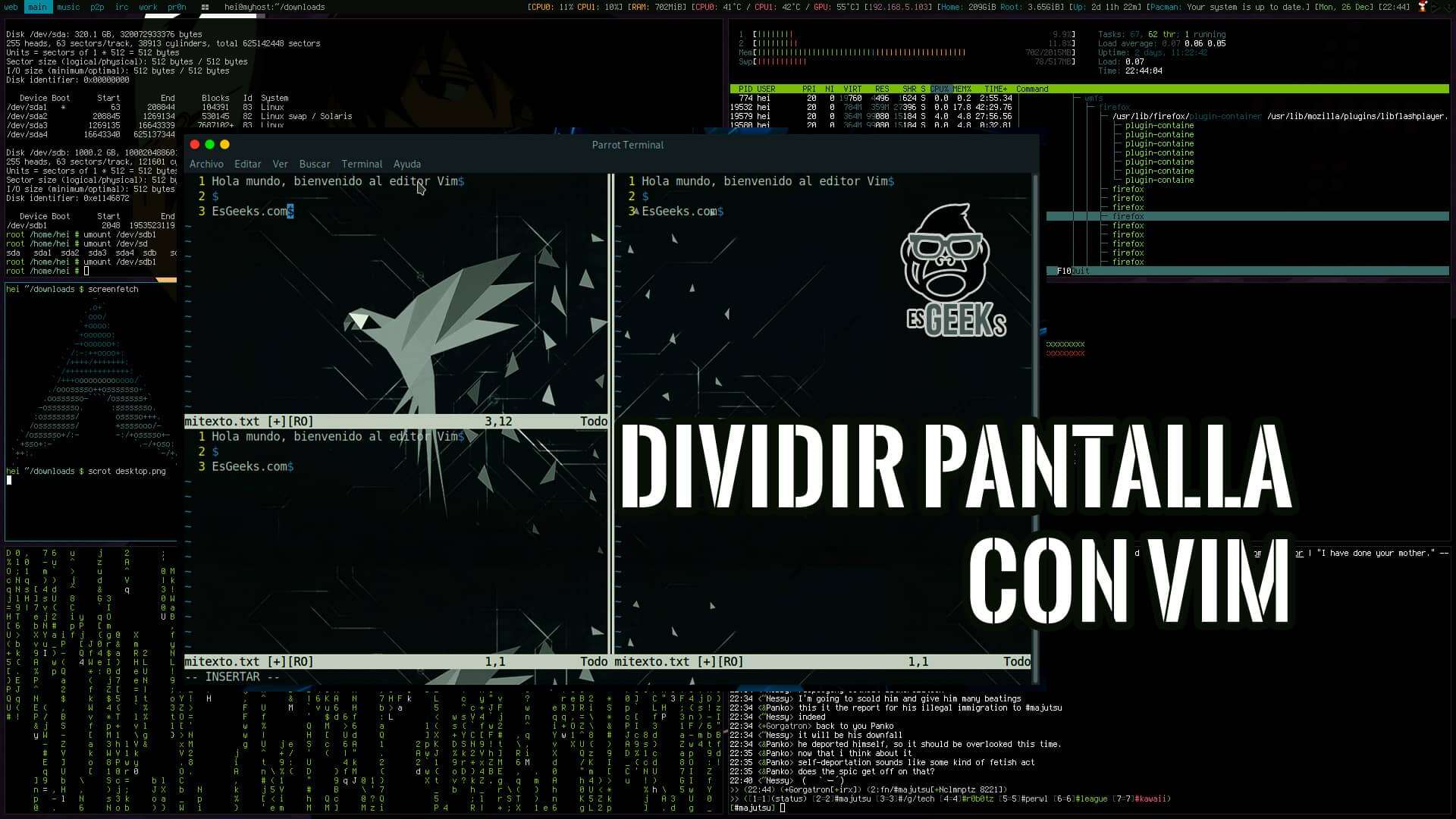Dividir Pantalla Vim Horizontal y Verticalmente Pasos y Comandos