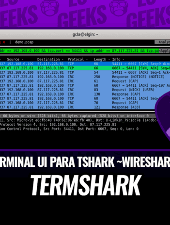 Termshark Terminal UI para TShark inspirada en Wireshark