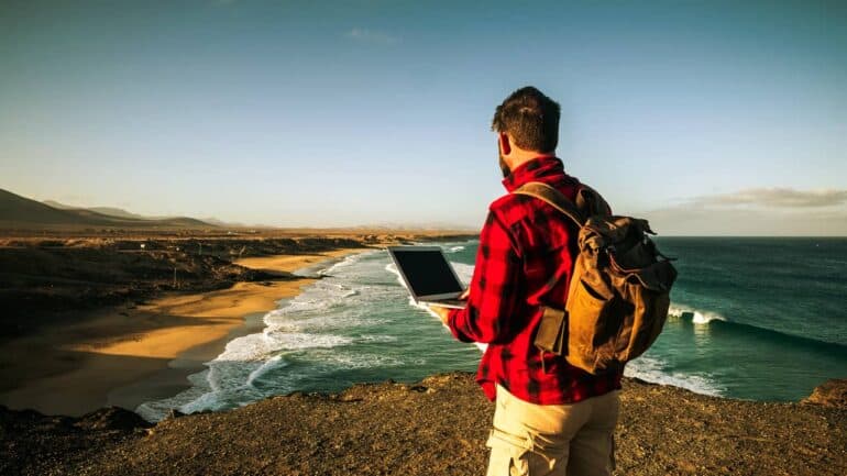 Estilo de vida de viaje fuera de la red