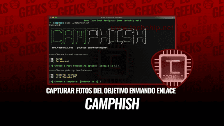CamPhish Capturar Fotos de Cámara del Objetivo Enviando un Enlace