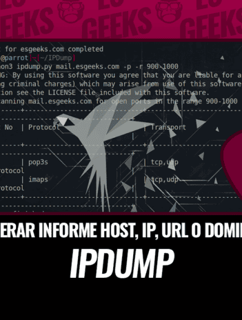 IPDump para Generar Informe de Host Dirección IP o URL
