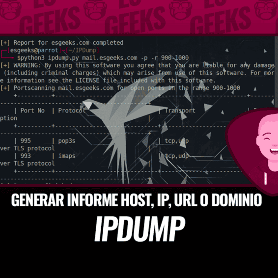 IPDump para Generar Informe de Host Dirección IP o URL