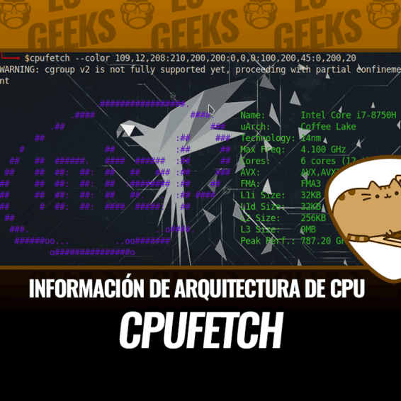cpufetch para mostrar Información Arquitectura CPU