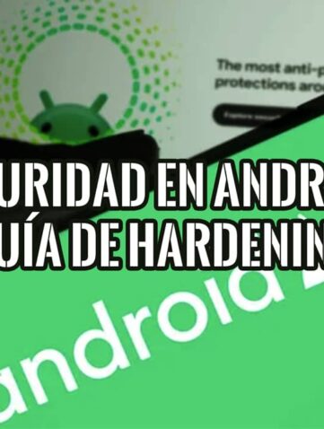 Mano con un smartphone Android y su logo, junto a la mascota de Android: guía de seguridad en Android y hardening