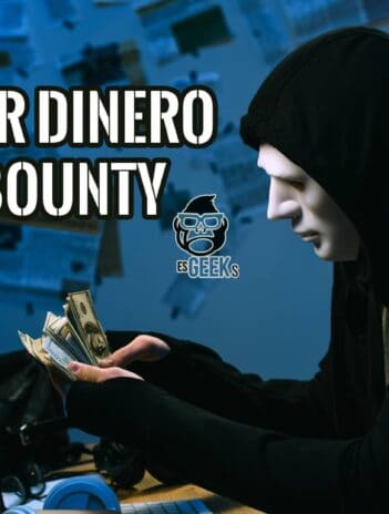 Hacker anónimo contando dinero, una recompensa obtenida en un programa de Bug Bounty por encontrar vulnerabilidades.