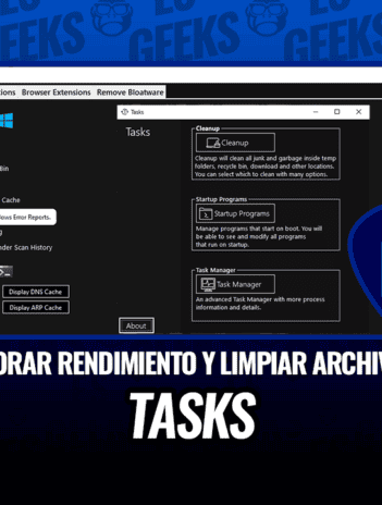 Tasks Aplicación para Mejorar el Rendimiento de Windows y Limpiar Archivos