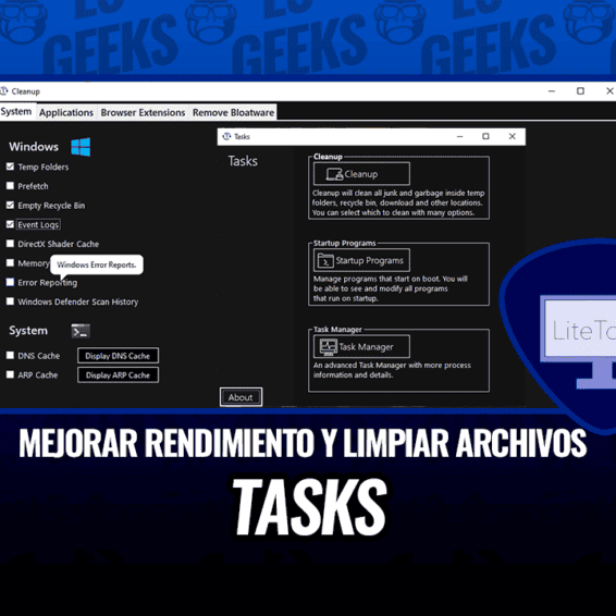Tasks Aplicación para Mejorar el Rendimiento de Windows y Limpiar Archivos