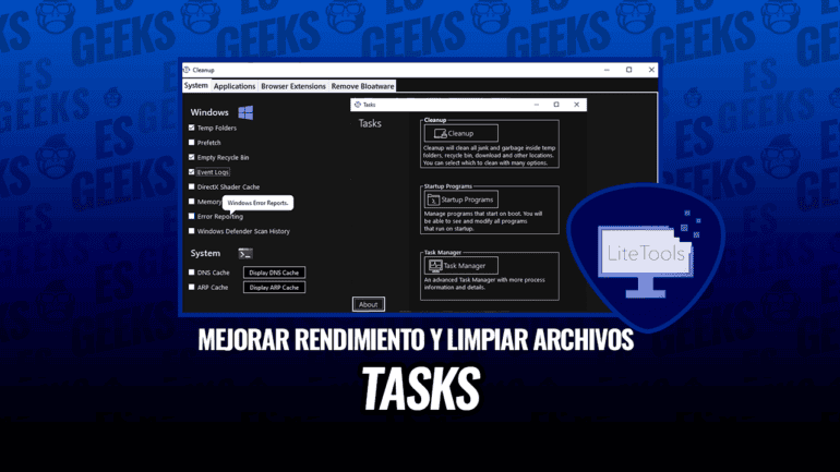 Tasks Aplicación para Mejorar el Rendimiento de Windows y Limpiar Archivos