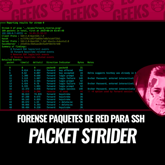Packet Strider: Herramienta Forense de Paquetes de Red para SSH