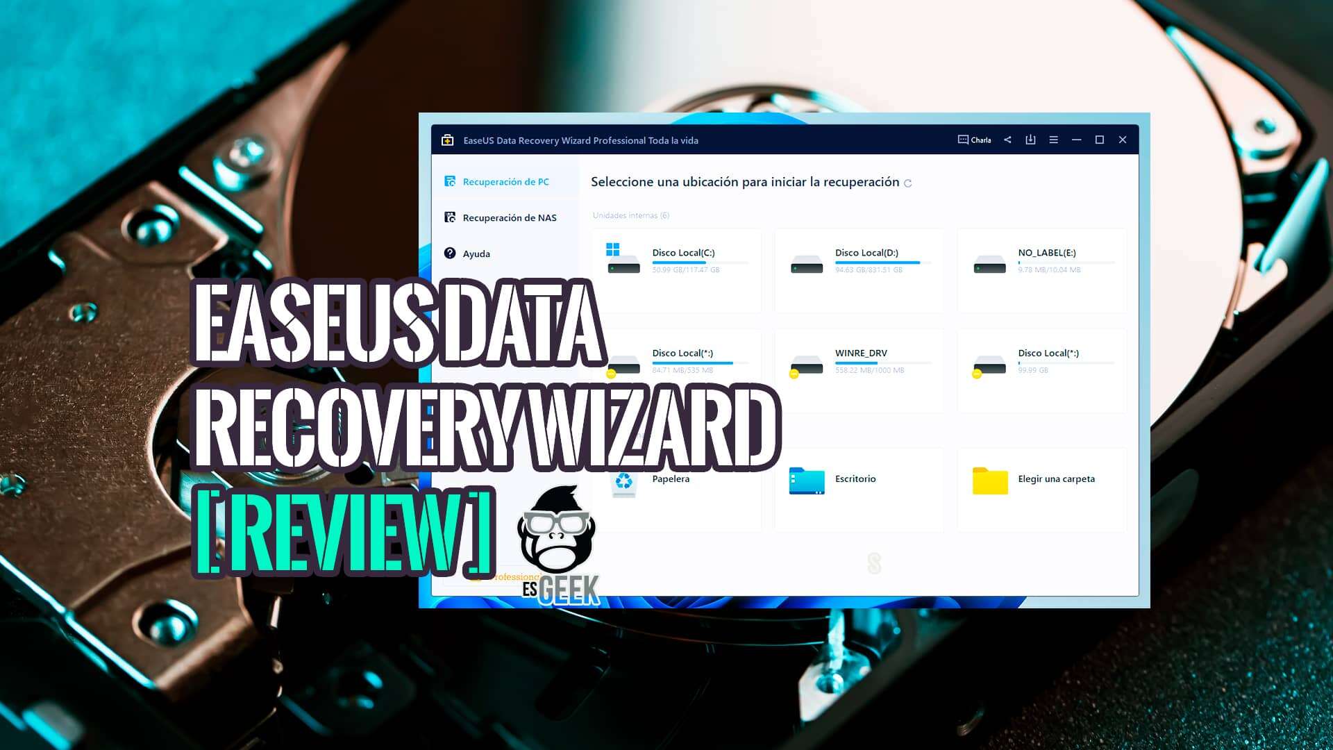 EaseUS Data Recovery Wizard revisión de recuperación de datos