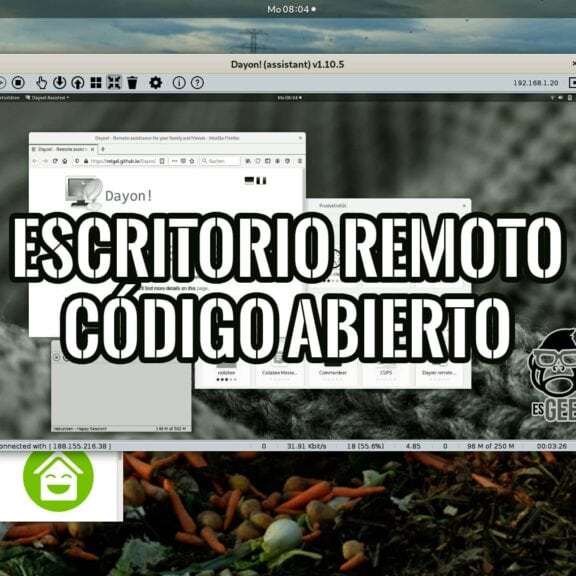 Imagen que muestra un programa de escritorio remoto código abierto funcionando en un sistema operativo Linux para teletrabajo.