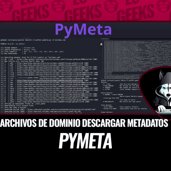 Pymeta Buscar Archivos de un Dominio para Descargar y Extraer Metadatos