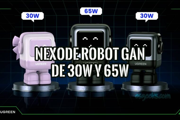 Cargador Rápido con Diseño Robot Nexode Robot GaN de 30W y 65W