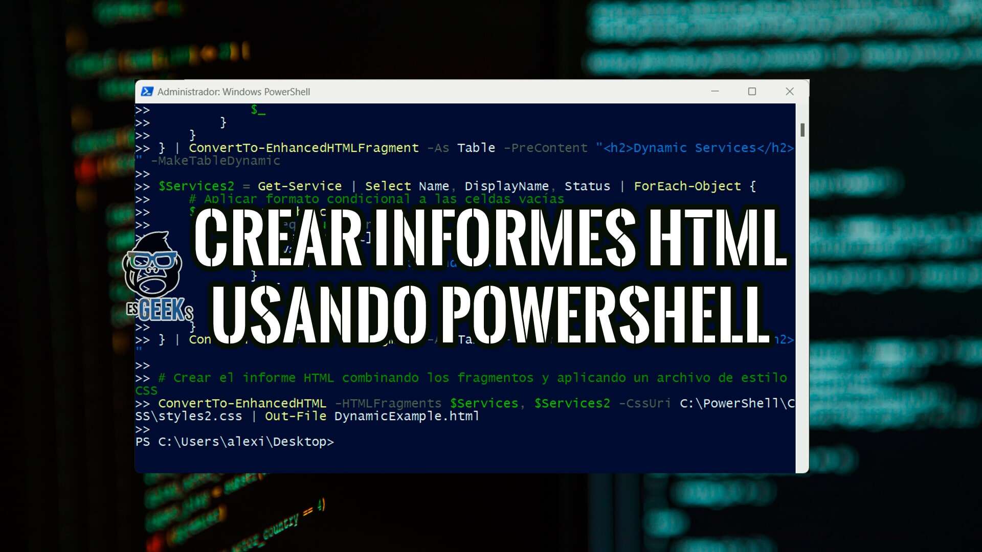 Cómo Crear Informes HTML usando PowerShell