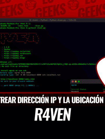 R4ven Rastrea la Dirección IP y la Ubicación GPS del Smartphone o PC