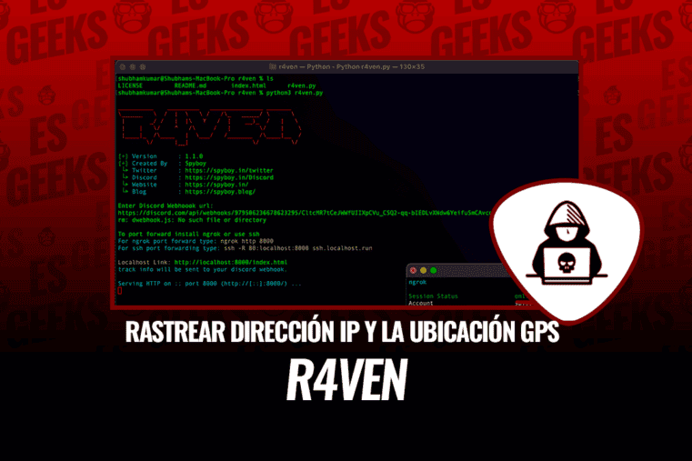 R4ven Rastrea la Dirección IP y la Ubicación GPS del Smartphone o PC