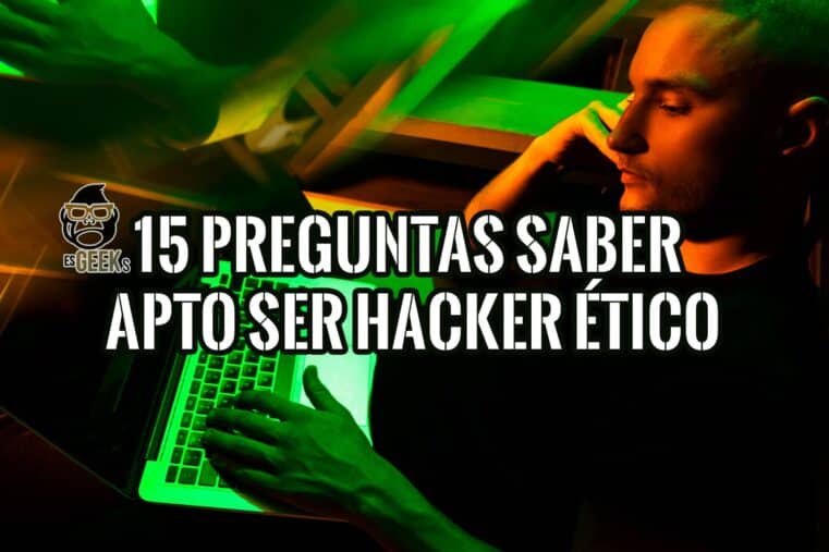 Joven concentrado frente a un portátil con luz verde, reflexionando sobre las preguntas para saber si puede ser un hacker ético.