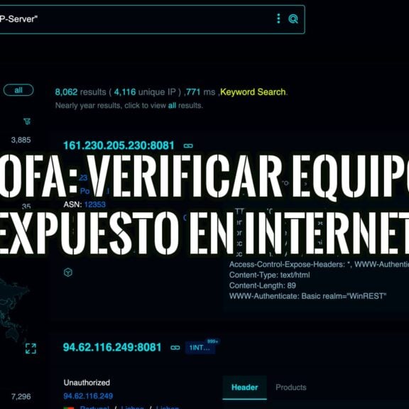 Herramienta FOFA para verificar equipos expuestos en internet