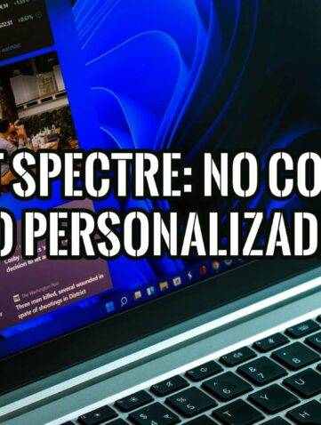 Portátil con Windows 11 abierto, con texto superpuesto que advierte sobre los peligros de las ISO personalizadas de Windows.