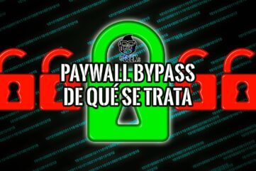 Imagen gráfica que representa un paywall bypass con candados rotos y código binario.