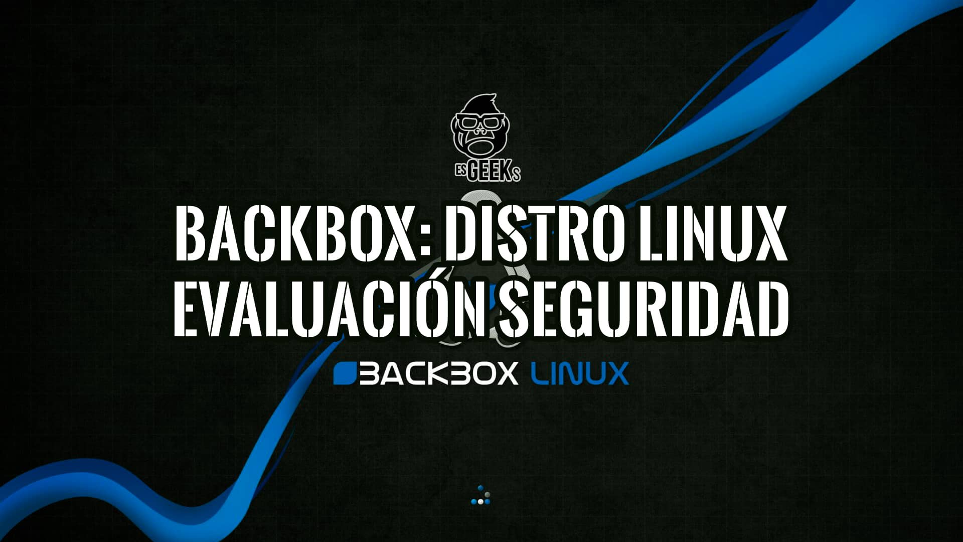 Logotipo y descripción de BackBox Linux, una distribución Linux para la evaluación de seguridad y pruebas de penetración.