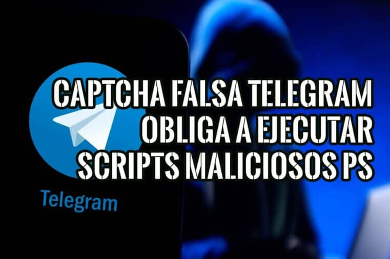 Imagen que muestra un CAPTCHA falso en Telegram y un hacker.
