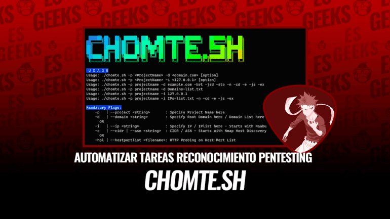 Banner de CHOMTE.SH, herramienta de automatización para pentesting.