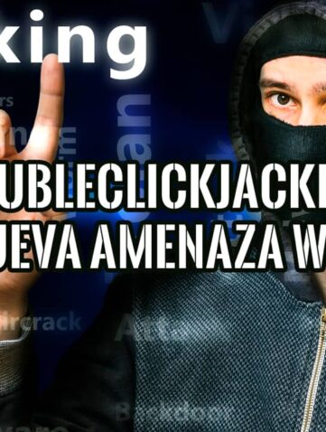 Un hacker con pasamontañas advierte sobre el peligro del DoubleClickjacking.