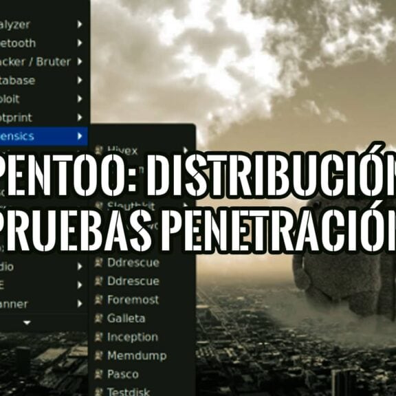 Captura de pantalla del menú de inicio de Pentoo, una distribución Linux para pruebas de penetración.