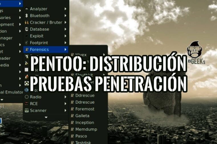 Captura de pantalla del menú de inicio de Pentoo, una distribución Linux para pruebas de penetración.