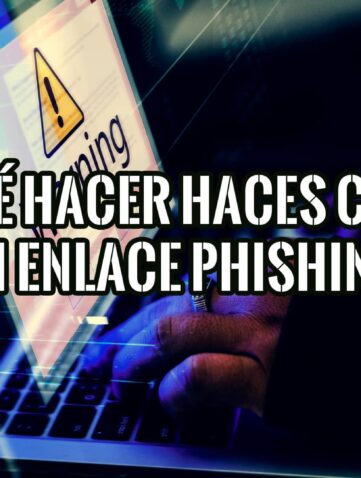 Manos sobre un teclado de portátil con una alerta de phishing en la pantalla.