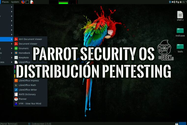 Escritorio de Parrot Security OS.