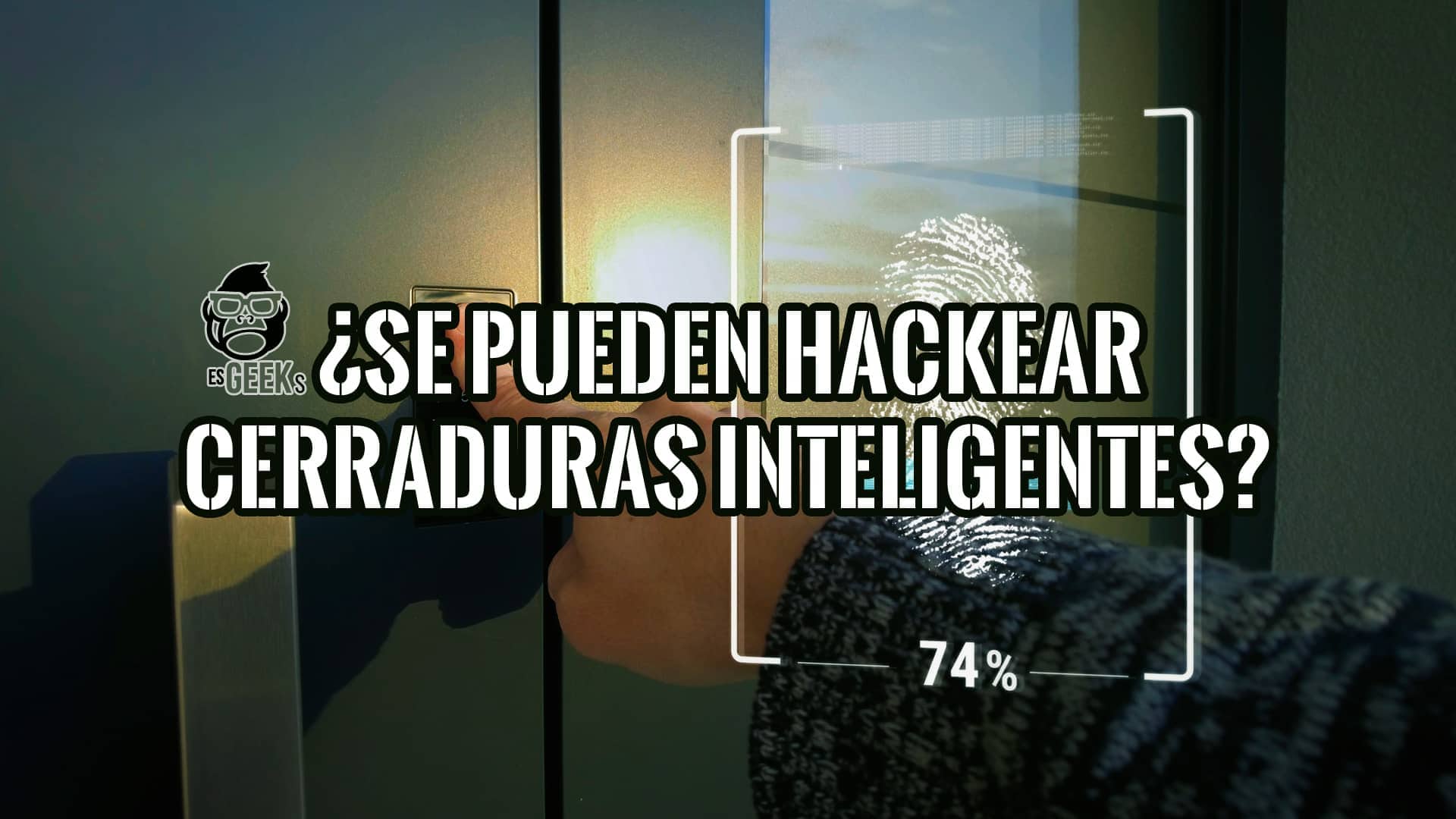 Cerradura inteligente con lector de huella digital.