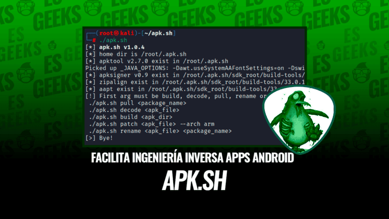 apk.sh facilita la ingeniería inversa de aplicaciones android.