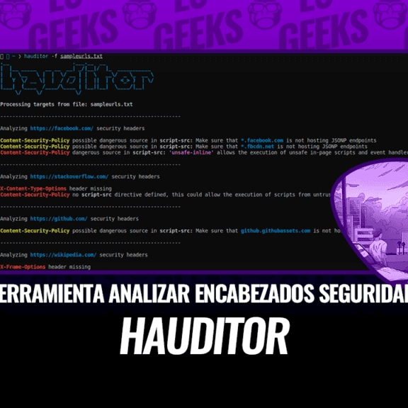 Captura de pantalla de Hauditor mostrando el análisis de encabezados de seguridad.