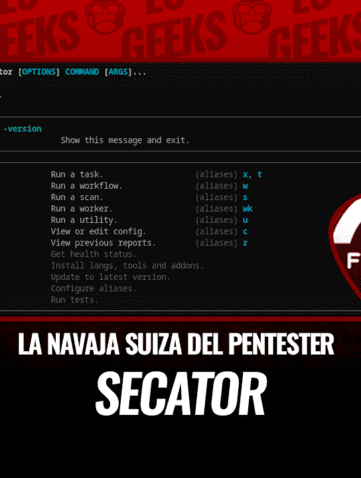 Secator CLI con opciones y comandos para pentesters.
