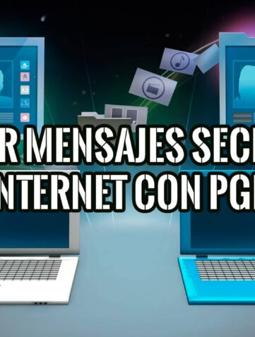 Dos ordenadores portátiles intercambiando datos de forma segura mediante PGP.