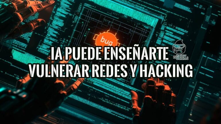 Imagen de una pantalla de ordenador mostrando código, con dos manos robóticas interactuando con él.