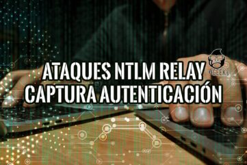 Imagen de una persona usando un portátil, con un fondo que muestra código binario y conexiones de red.