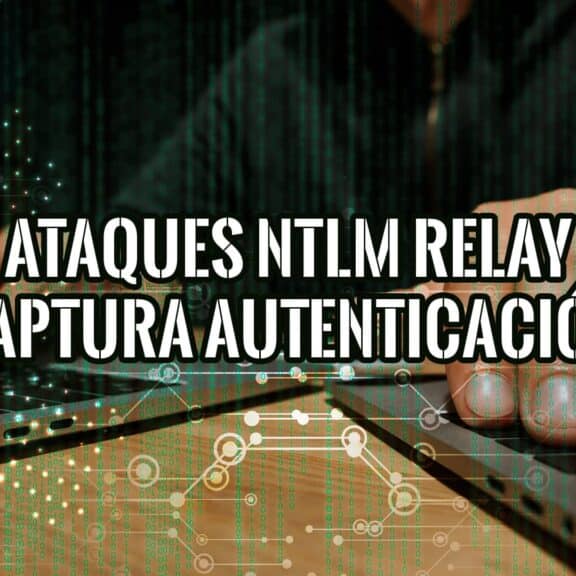 Imagen de una persona usando un portátil, con un fondo que muestra código binario y conexiones de red.