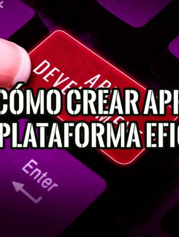 Imagen de un dedo presionando una tecla de un teclado que dice "DESARROLLAR APP".